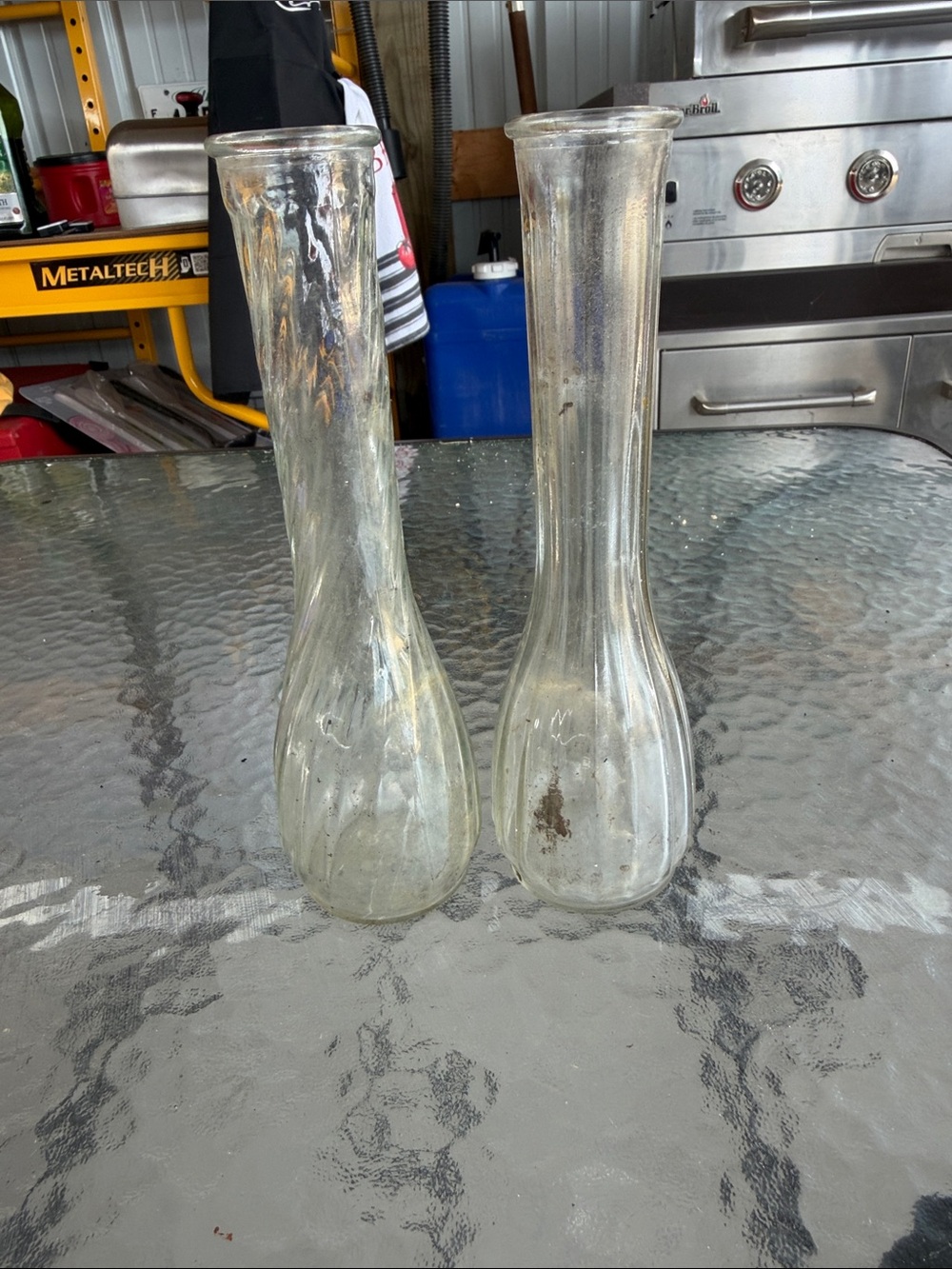 Clear Glass Bud Vases (Set of 2)